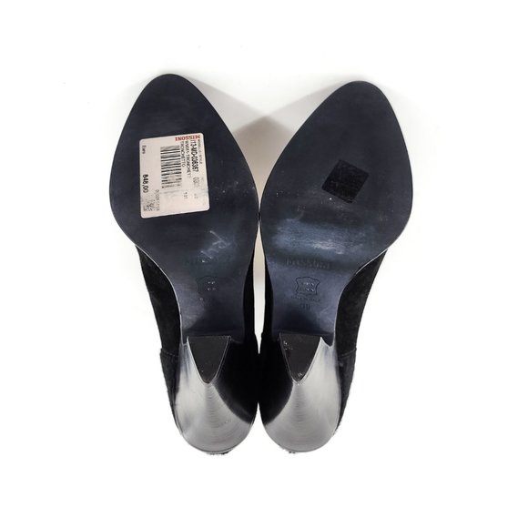 MISSONI Runway Pony Style Calf Hair Suede Mesh Panel Black Bootie NEW - Picture 14 of 15